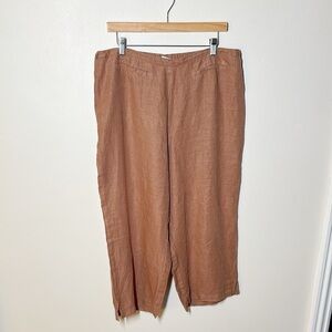 Kleen Linen Wide Leg Cropped Pants